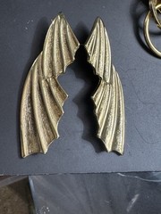 Vintage Park Lane Gold Tone Long Bat Wing Earrings