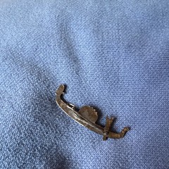 Vintage Silver Tone Pin Brooch, Hinged Clasp, Approx 2 in, 1.75 in Length
