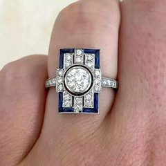 1.50Ct Round Lab-Created Diamond Art Deco Style Halo Statement Ring 925 Silver