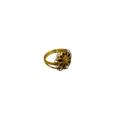 1.4g Vintage Retro 18k Gold Wash Sterling Silver 925 Mughal Enamel Band Ring S 4