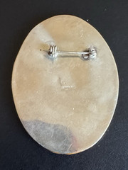 Vintage Sterling Mexico Folk Dancer Brooch 2.5” Orange Overlay Pin