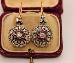 Art Deco Vintage Dangle Earrings 14K Yellow Gold Over 2.3 Ct Lab Created Diamond