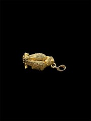 Max Faxtor Owl Perfume Pendant Gold Tone Green Eyes. No Chain