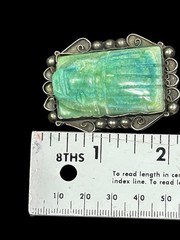 Pre Columbian Style Brooch Mexican Silver