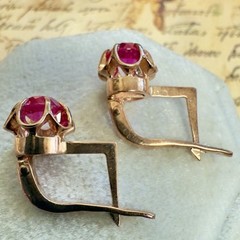 Vintage 14k 583 Rose Gold Soviet Era Earrings – East European – #1709