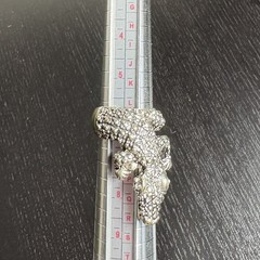 Vintage Silver Tone Alligator/Crocodile Statement Ring Size 6 Unmarked