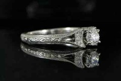 2Ct Art Deco Style Lab Created Diamond Engagement Wedding 14K White Gold FN Ring