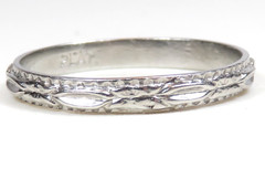 Antique Art Deco 1920’s Wedding Band Ring Platinum Finger Size 7 UK-N1/2 2.62MM