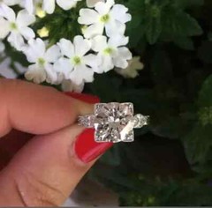 2Ct Art Deco Vintage Style Lab Created Diamond Engagement 14K White Gold FN Ring