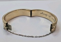 Victorian Gold Filled Hinged Bangle Bracelet 6″ Signed B&B 18.5 Grams