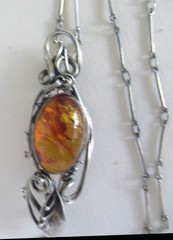POLAND STERLING PENDANT NECKLACE, 70MM or 2 3/4 INCH PENDANT, STERLING BAR CHAIN