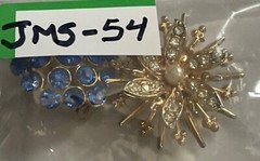 Vintage Gold Tone Rhinestone 2 Sweater Brooch Pins Jewelry JMS-54