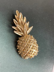 Vintage Signed Marvella Gold Tone Pineapple Midcentury