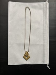 Vintage 1960’s Trifari Signed Gold Plated Lucite Pendant Necklace