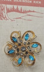 VTG MCM JMS 1/20 12kt GF Floral Design Pendant 2″ Signed