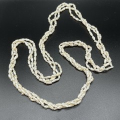 Vintage Freshwater Rice Pearl Necklace 3 Strand Twisted 28 in