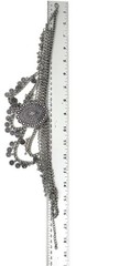 Vintage Silver Tone Boho Bib Statement Necklace Coin Fringe Adjustable 17-20″