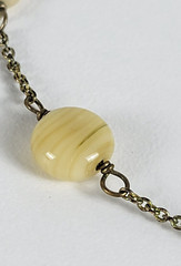 Brass And Butterscotch Agate Station Necklace 43 In Spring Ring Opera Lenght