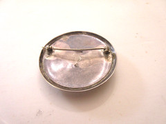 Vintage Frank Patania Sr Thunderbird Shop Sterling Silver Turquoise Brooch Pin