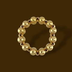 Vintage 14 Karat Yellow Gold Stretchy Bead Ring One Size Fits Most