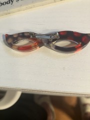 Pin Stunning Brooch Vintage Lucite Cats Eye Glasses Iridescent Multi Colors