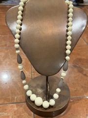 HONG KONG AVON GREEN ORANGE IVORY FAUX PEARL BEAD MCM VINTAGE NECKLACES LOT 5 EU