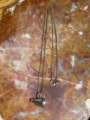 Vintage Sterling Silver Cheer Horn Pendant Necklace 17”