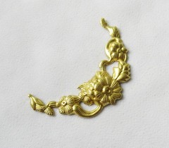 50pcs Flower Vine Brass Plant Filigree Stampings 40x23mm DIY Jewelry Findings