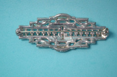 Art Deco Beauty Pot Metal Domed Pave Brooch/Pin 2.9″