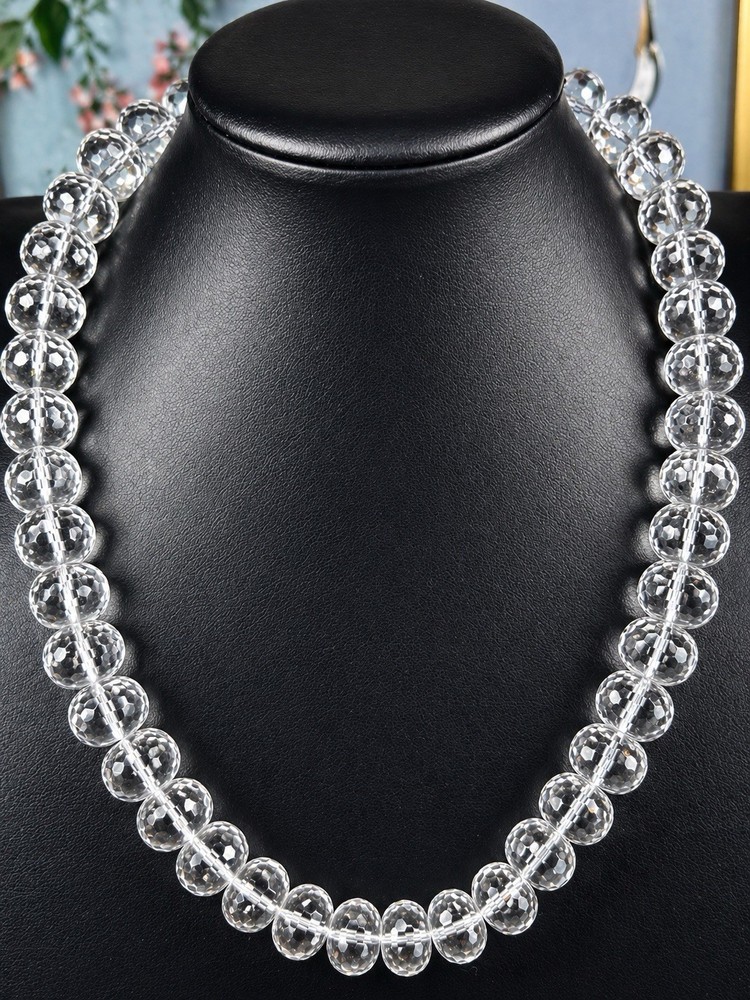 Rock Crystal Necklace Vintage Faceted Graduated 18” Quartz