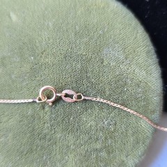 Vintage 14K Gold Filled Blue Sapphire Gem Hearts Pendant Chain necklace 20″L