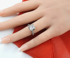 Vintage Solid 14K White Gold Ring CZ Cluster Engagement Cocktail Fine Jewelry
