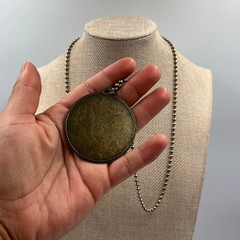 VTG Bronze Winged Foot Running Shoe Medal Pendant Necklace Track Field Jewelry