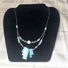 OPALITE Beads And Liquid Silver Bead Necklace 18”