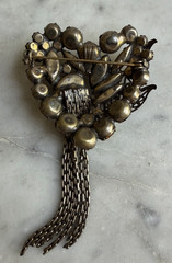 Vintage Glass Rhinestone Brooch Attributed To Alice Caviness (??) Unsigned