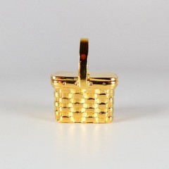 Gold Vermeil over Sterling Silver Picnic Basket Pendant Movable Brown County