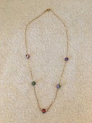 Vintage Millefiori Necklace Marked Gold Filled 12K 1/20 Estate Piece