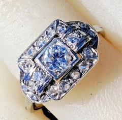 NATURAL EARTH MINED DIAMOND Original Antique Engagement Ring Deco Solitaire 14K