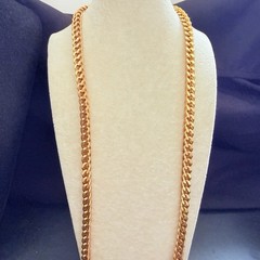 MARKED U7-18KT GOLD PLATED MIAMI CURB/CUBAN ROUND CHAIN NECKLACE-28″-89.10 GRAMS