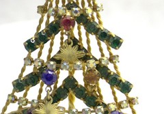 Vintage Kirks Folly Rhinestone Christmas Tree free standing Brooch/ Pin