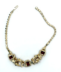 JULIANA D&E Amber Topaz Emerald-Shaped Rhinestones 5-Link Necklace