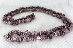 Long Strand Necklace -Natural Garnet Beads Agate -32 in
