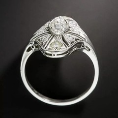 Vintage Art Deco Lab Created Round Cut Diamond Wedding Ring 925 Sterling Silver