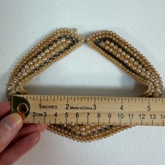 Vintage Necklace Choker Collar Faux Pearl Beaded Mid-Century Old Hollywood Glam
