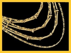 Vintage LISNER 7-Strand Link Necklace GOLDTONE 14-17″ BOHO CHIC Cocktail GYPSY