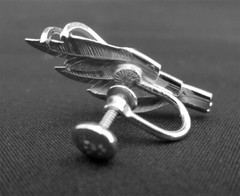 DeCurtis Sterling Silver Brooch & Earrings in original case, Vintage 1940-1950s