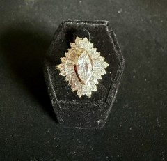 14 KT WG Vintage Ballerina Style Natural Diamond Ring, 2.15 TCW, 5.8 Grams