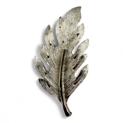 Vintage LG-Lind-Gal Signed Silver Tone Leaf Brooch