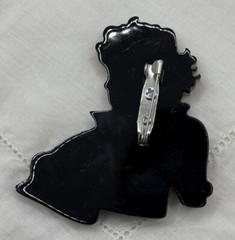 Marilyn Monroe Sexy Black Dress Acrylic Pin Vintage Look Brooch Pin