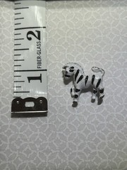 Vintage Signed Gerry’s ZEBRA Pin Brooch Black & White Enamel